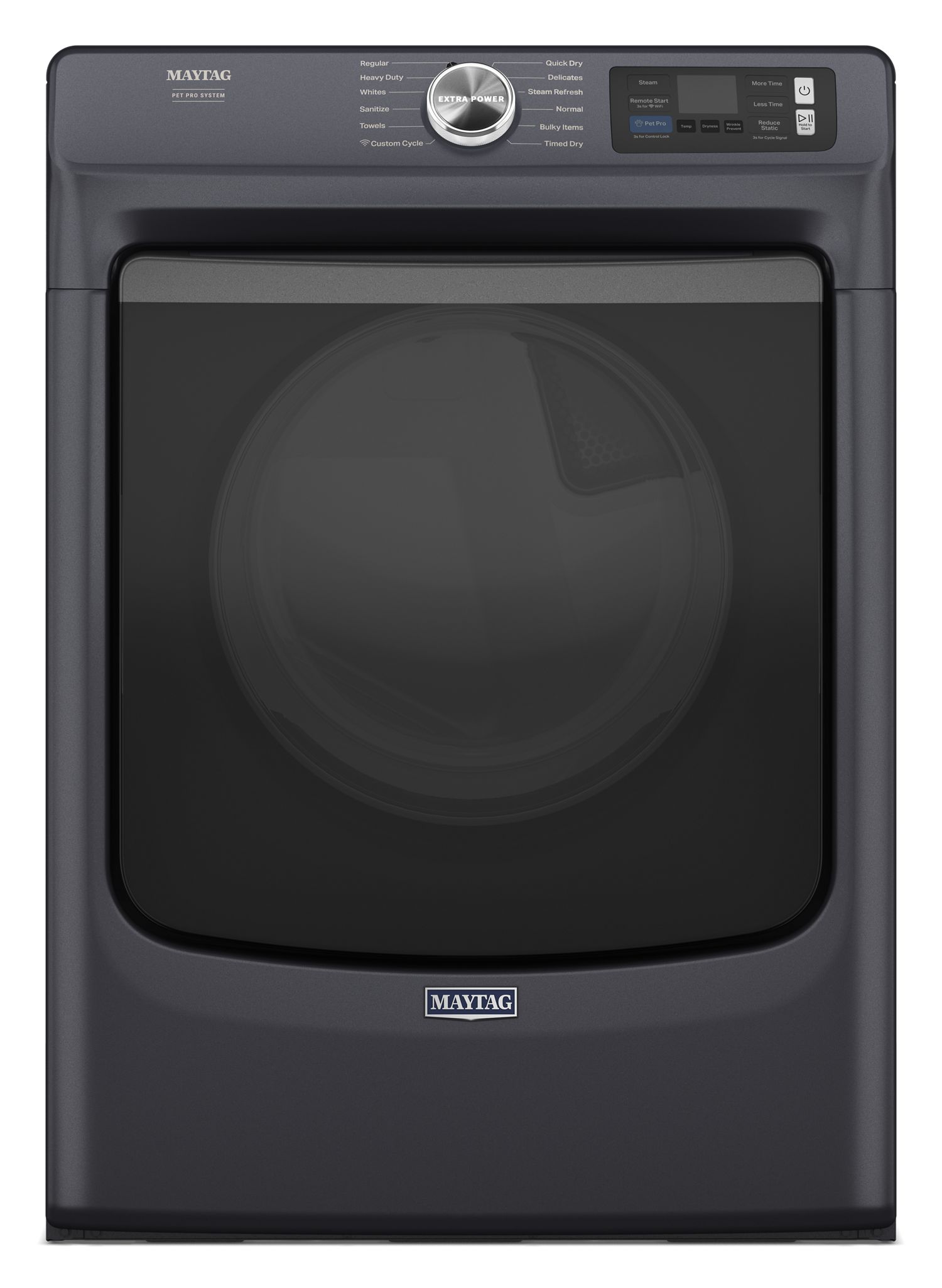 Maytag Smart Pet Pro Front Load Electric Dryer, 7.4 Cu. Ft. In Midnight Steel