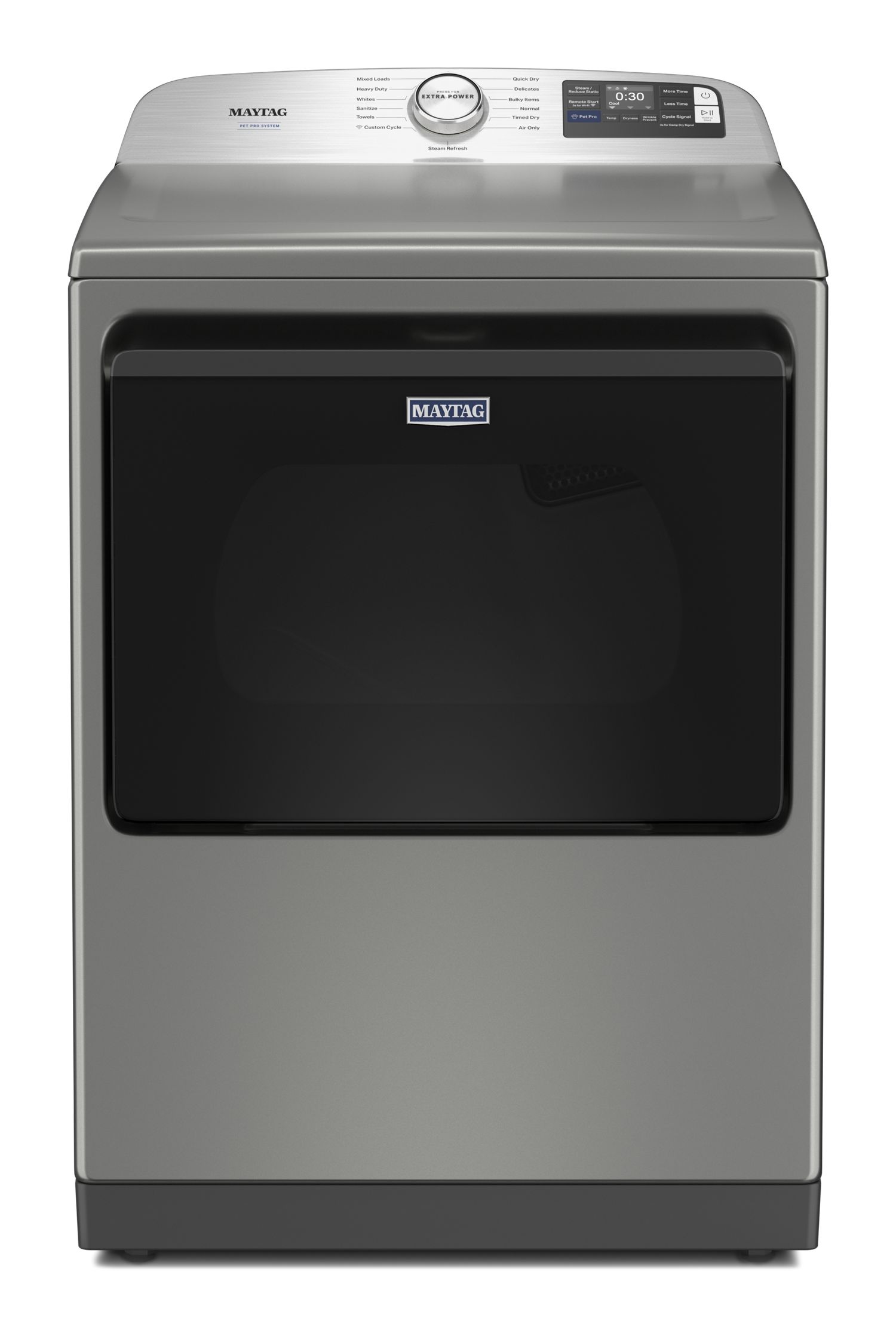 Maytag Smart Top Load Dryer W/ Pet Pro Option In Classic Silver