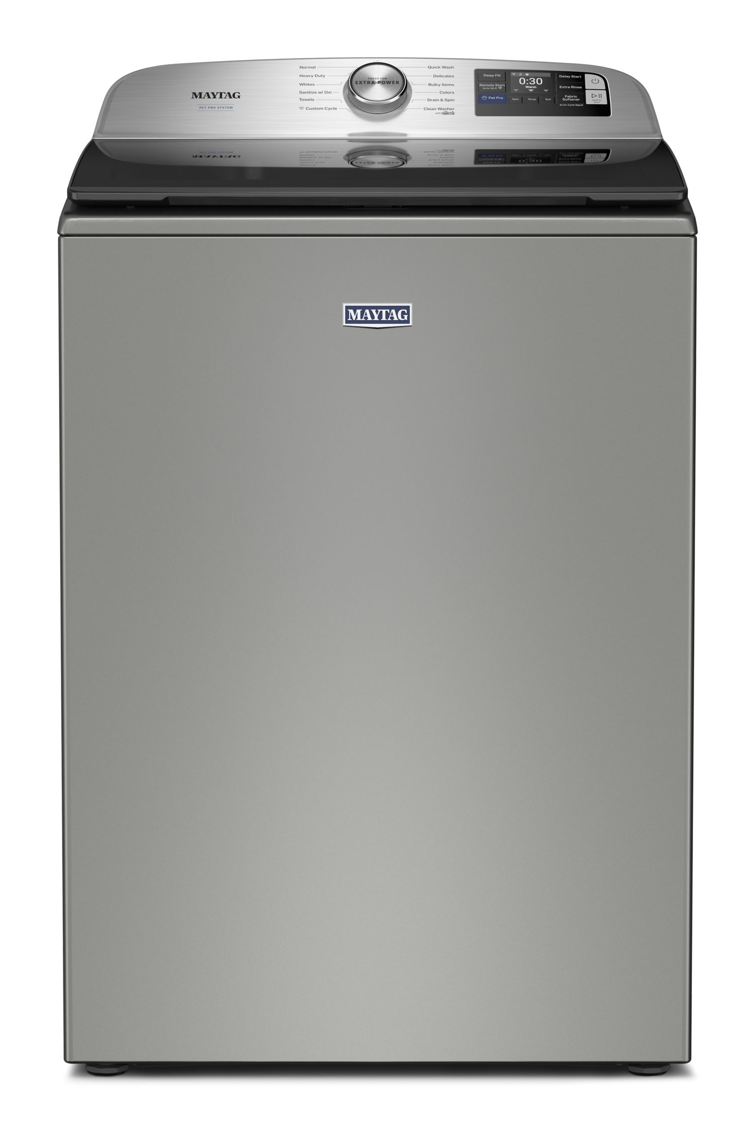 Maytag Smart Pet Pro Top Load Washer In Classic Silver
