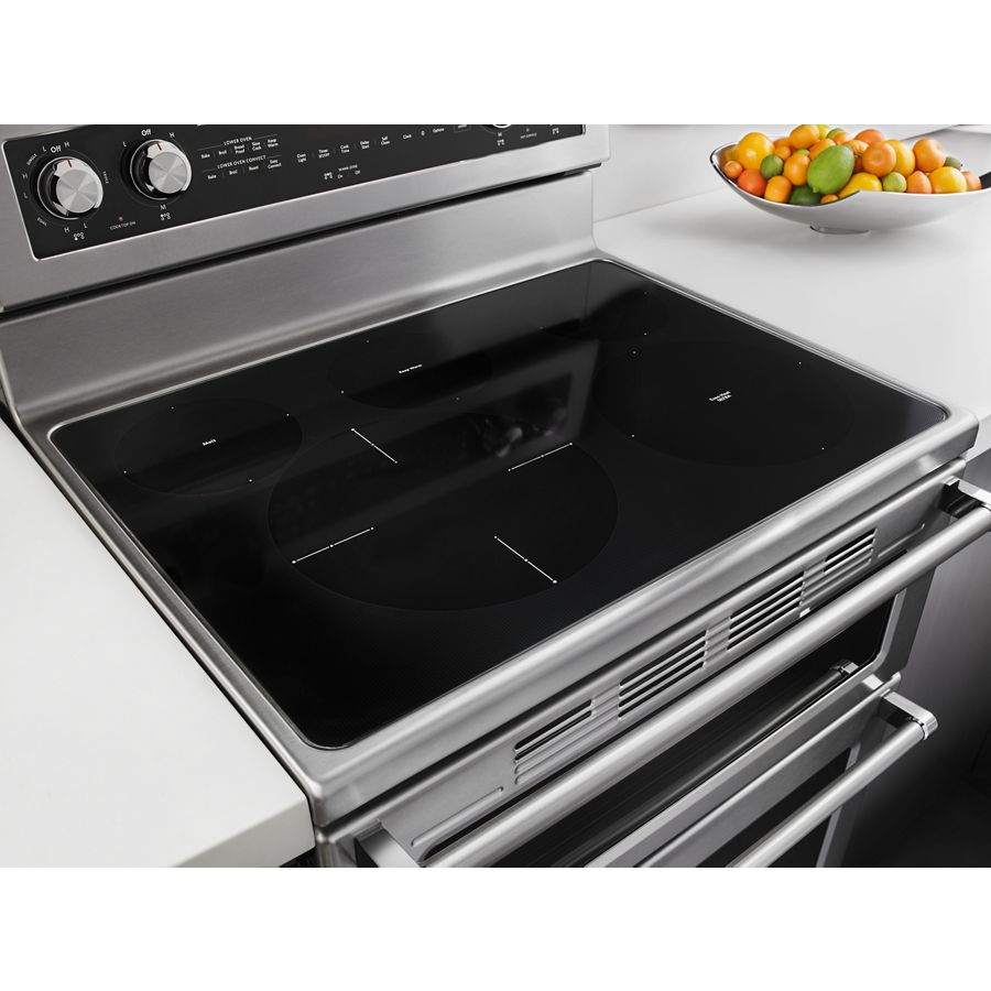 KitchenAid 30-Inch 5 Burner Electric Double Oven Convection Range  (KFED500ESS)