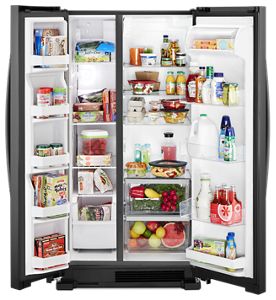 33-inch Wide Side-by-Side Refrigerator - 22 cu. ft. Black WRS312SNHB ...