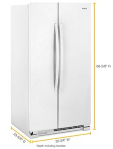 33inch Wide SidebySide Refrigerator 22 cu. ft. White WRS312SNHW