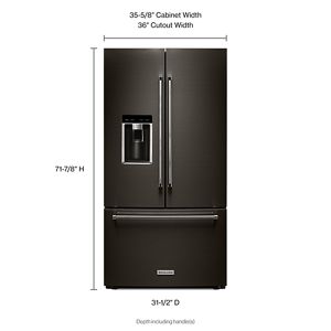 KitchenAid - KRFC704FBS - 23.8 cu. ft. 36 Counter-Depth French Door  Platinum Interior Refrigerator with PrintShield™ Finish