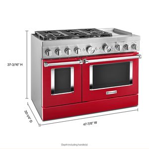 KitchenAid® 48'' Smart CommercialStyle Dual Fuel Range with Griddle