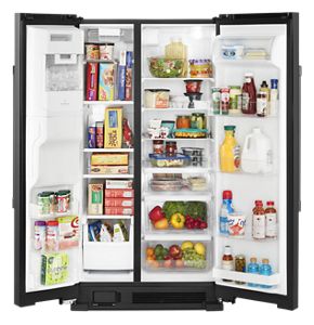 36-Inch Wide Side-by-Side Refrigerator with Exterior Ice and Water ...