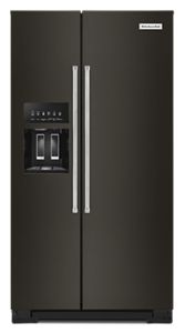 Black Stainless Steel With Printshield Finish 24 8 Cu Ft Side By Side Refrigerator With Exterior Ice And Water And Printshield Finish Krsf705hbs Kitchenaid