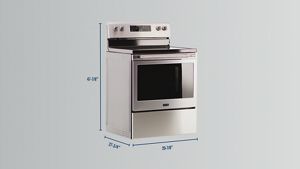 Maytag 30 in. 5.3 cu.ft. Single Oven Electric Range in Stainless Steel  MER4600LS - The Home Depot