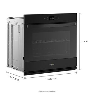 Whirlpool WOES3027LS 27 Inch Electric Single Wall Oven with 4.3 cu. ft.  Capacity, 2 Oven Racks, Delay Bake, Steam Clean, Delay Start, Keep Warm  Function, FIT System, Rapid PreHeat, Control Lock, Steam