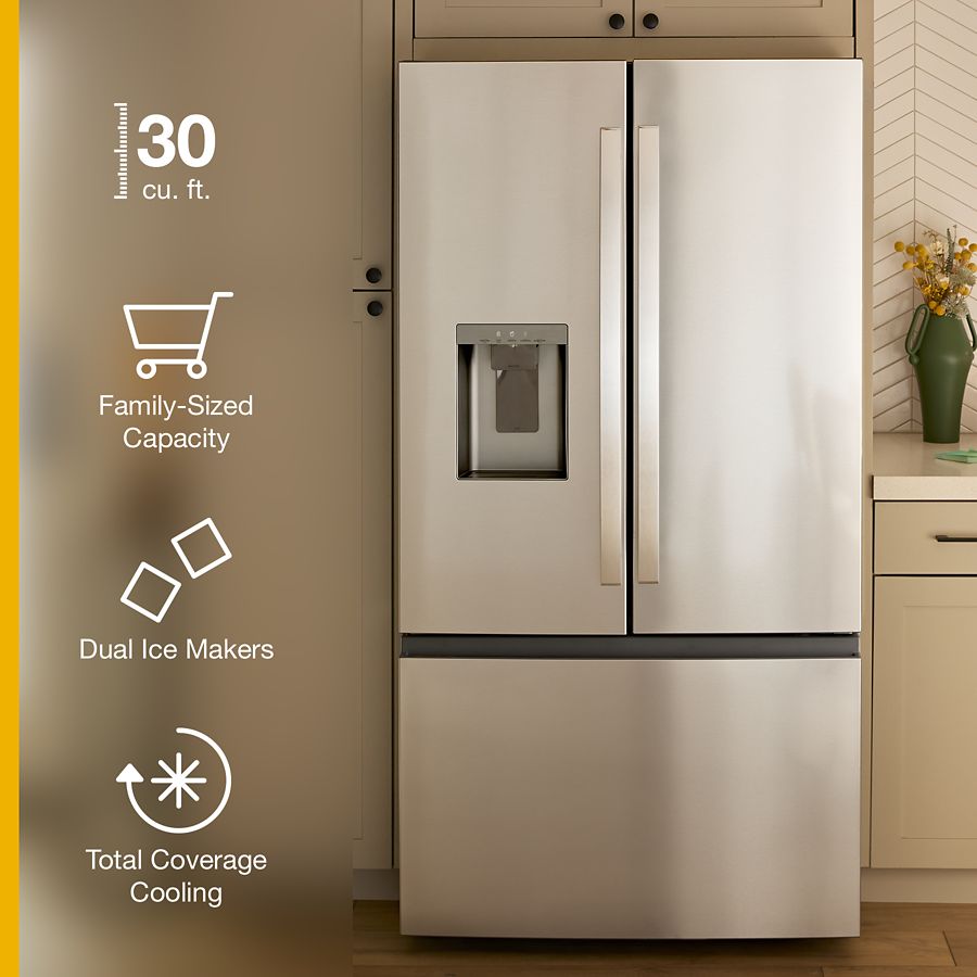 Whirlpool 36-Inch French Door Refrigerator with Dual Ice Makers - 30 cu. ft. Fingerprint-Resistant Stainless Finish WRFF3736SZ Picture 1