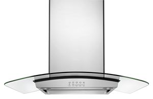 30 inch Convertible Glass Kitchen Ventilation Hood with Glass Edge LED Lighting