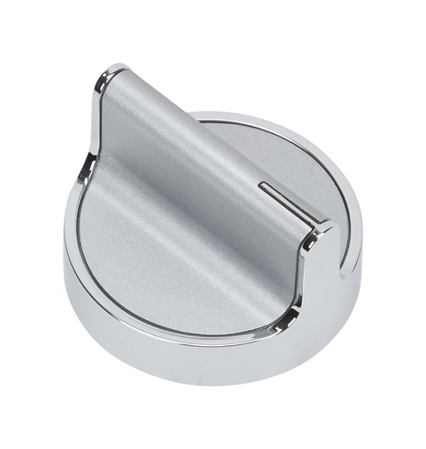 Range Surface 1 7/8-IN D Round, Blade-Style Burner Control Knob with 1/2-IN Spindle - Stainless Steel
