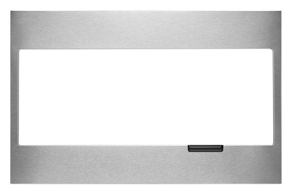 Built-In Low Profile Microwave Standard Trim Kit with Pocket Handle, Stainless Steel