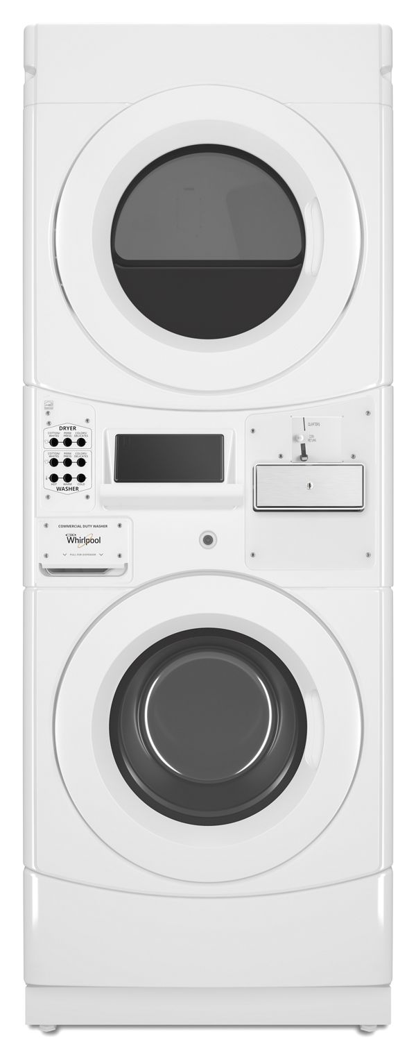 Whirlpool® Commercial Electric Stack Washer/Dryer, Coin Equipped In White