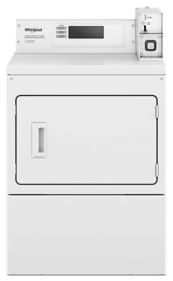 Whirlpool® Commercial Electric Dryer With Factory Installed Coin Drop & Coin Box In White , 7.4 Cu. Ft.