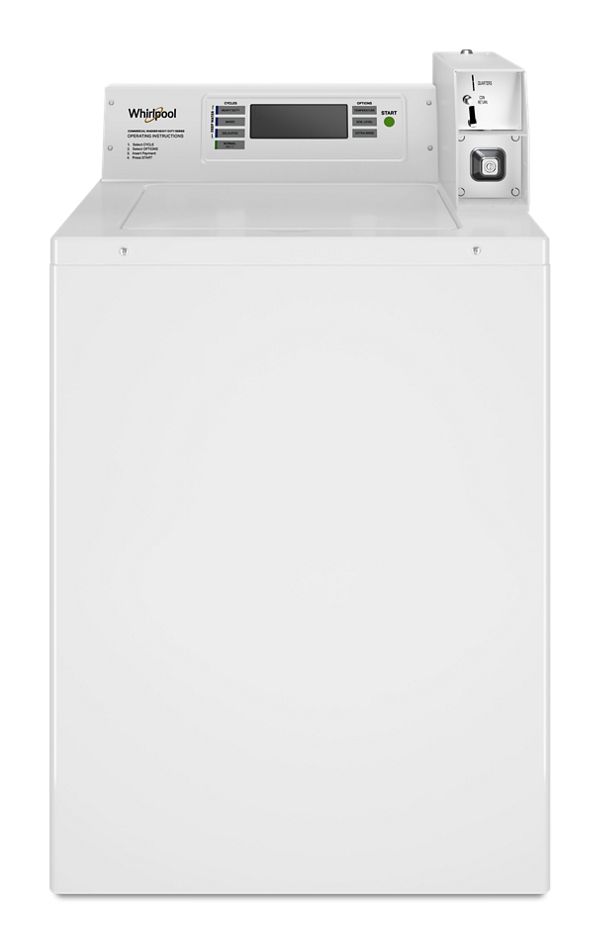 Whirlpool® Commercial Top-Load Washer With Factory-Installed Coin Drop And Coin Box In White , 3.3 Cu. Ft.