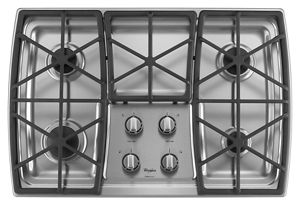 Gold 30inch Gas Cooktop with CastIron Grates Whirlpool