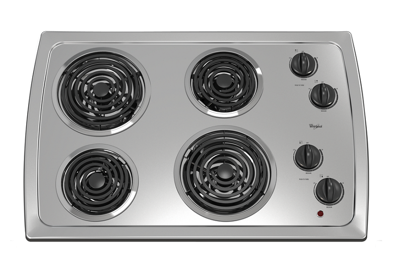 30-inch Electric Cooktop with Stainless Steel Surface | Whirlpool 30 Inch Electric Cooktop Stainless Steel