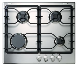 Black On Stainless 24 Inch Gas Cooktop With Sealed Burners