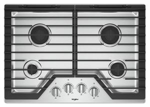 30 Inch Gas Cooktop With Ez 2 Lift Hinged Cast Iron Grates Stainless Steel Wcg55us0hs Whirlpool