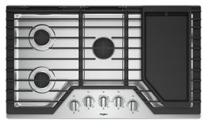 Stainless Steel 36 Inch Gas Cooktop With Griddle Wcg97us6hs