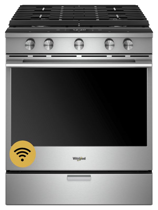 5.8 cu. ft. Smart Slide-in Gas Range with EZ-2-Lift™ Hinged Cast-Iron Grates