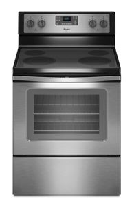 Black On Stainless 5 3 Cu Ft Freestanding Electric Range With