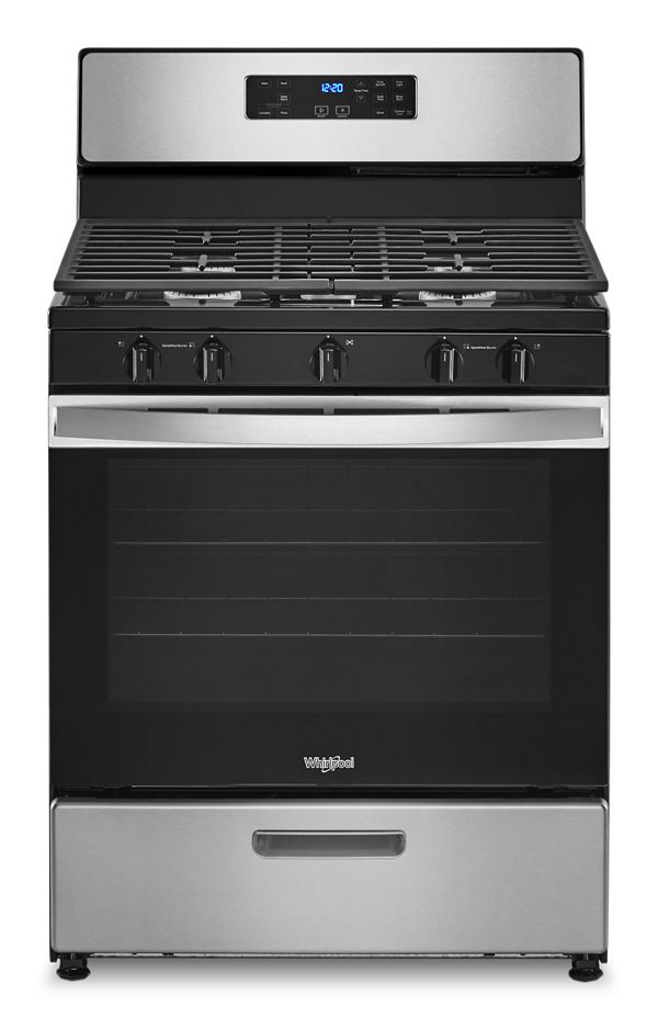 Whirlpool® Freestanding Gas Range With Edge To Edge Cooktop In Stainless Steel , 5.1 Cu. Ft. , WFG505M0MS