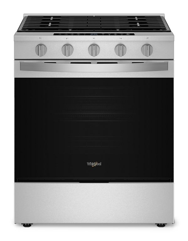 Whirlpool® 30 In. Smart Slide In Gas Range With Air Cooking Technology, No Preheat Air Fry, Steam/Self Clean And High Speed Preheat In Stainless