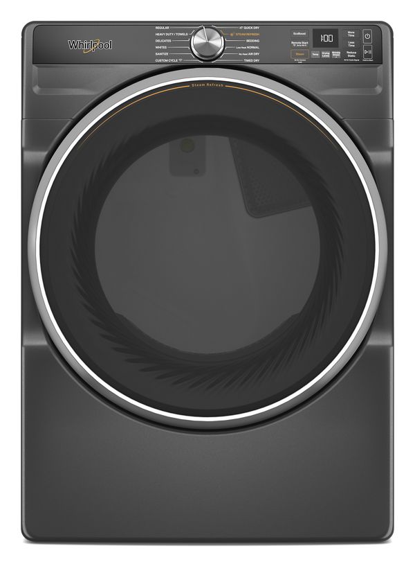 Whirlpool Smart Front Load ENERGY STAR Electric Dryer with Steam Capabilities in Volcano Black 7.4 cu. ft.