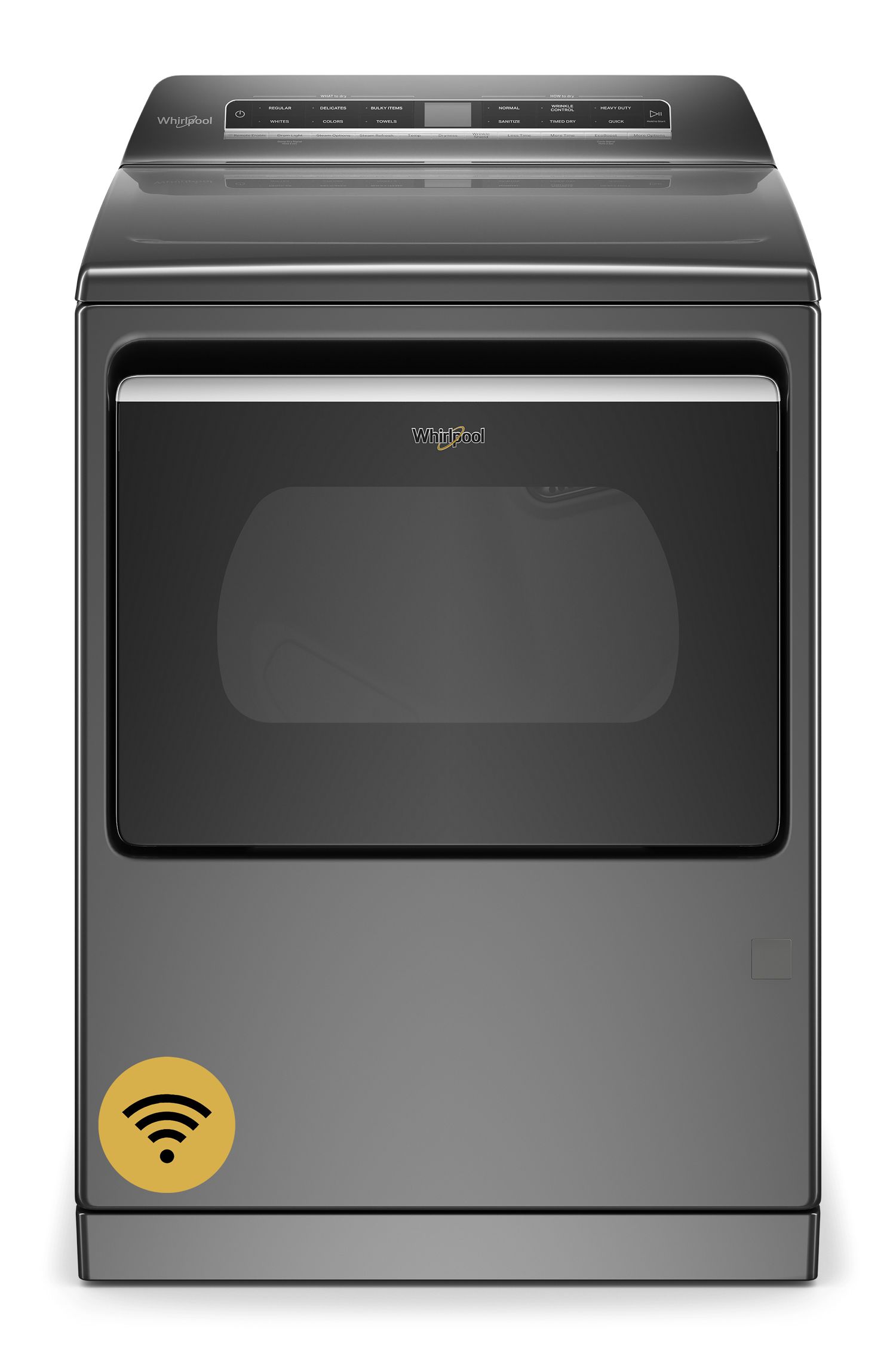 Whirlpool Smart Top Load Gas Dryer in Chrome Shadow 7.4 cu. ft.