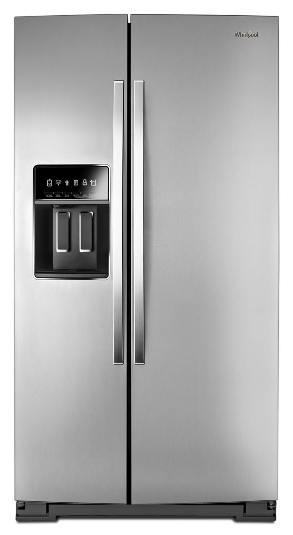 Whirlpool 36 in. Wide Side-by-Side Counter Depth Refrigerator in Stainless Steel 23 cu. ft. WRS973CIHZ