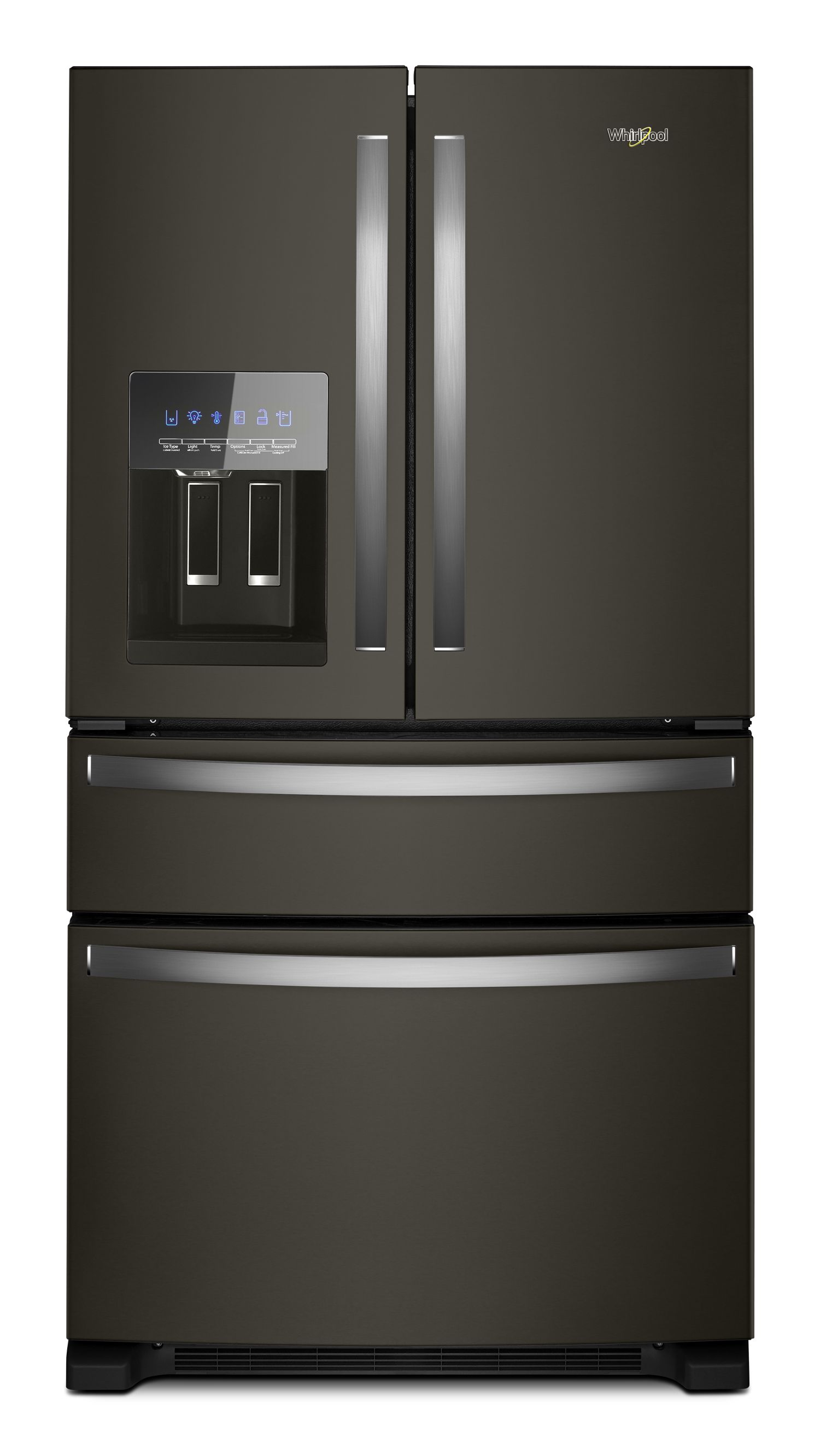 Whirlpool 36 in. Wide French Door Refrigerator in Black 25 cu. ft.