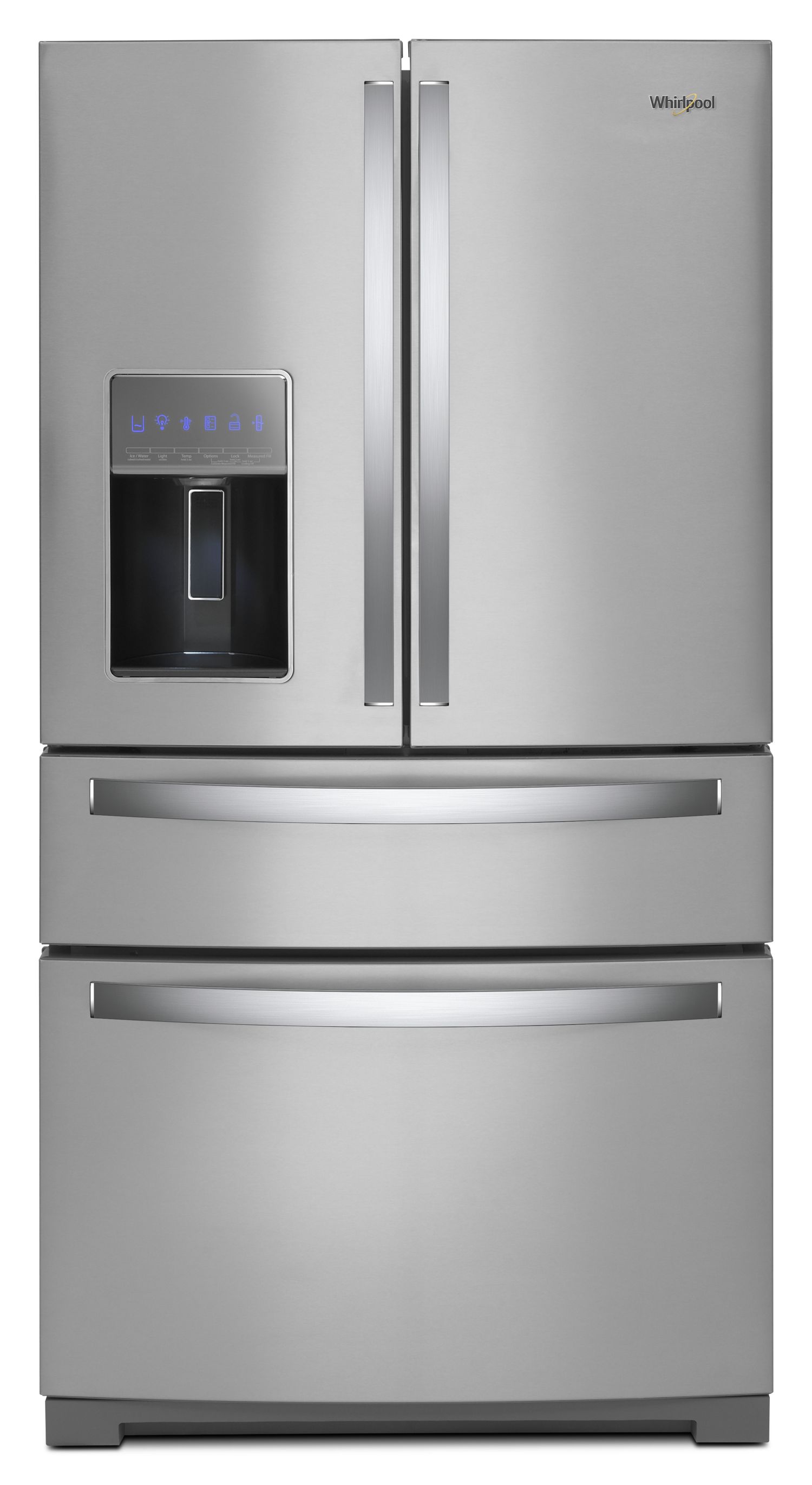 Whirlpool 36 in. Wide 4-Door Refrigerator with Exterior Drawer in Stainless Steel 26 cu. ft. WRX986SIHZ