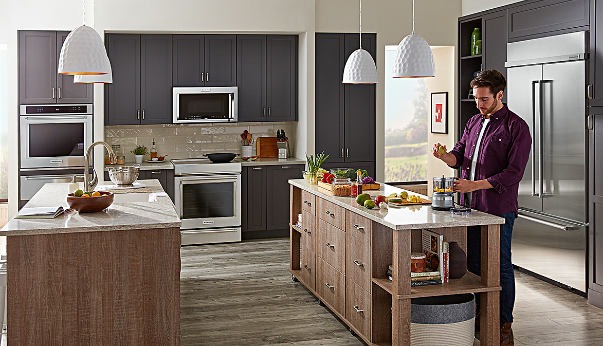 A kitchen equipped with Kitchenaid® appliances.