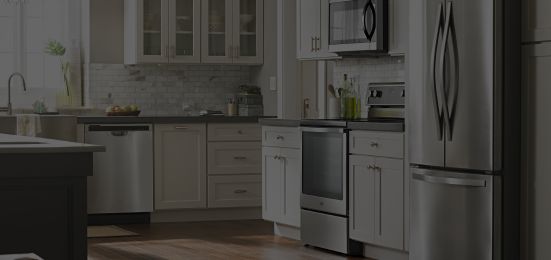 Major appliances from Whirlpool brand.